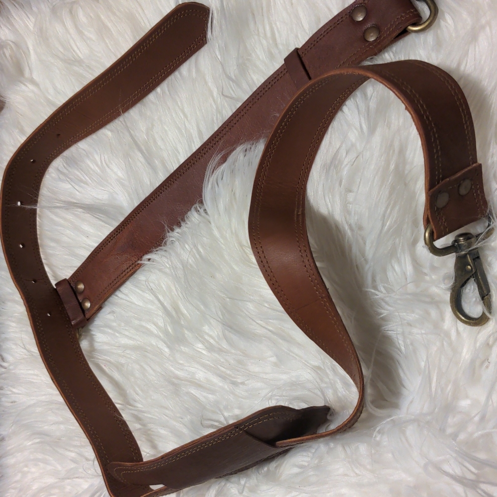 Leather adjustable padded bag strap duffle&more
